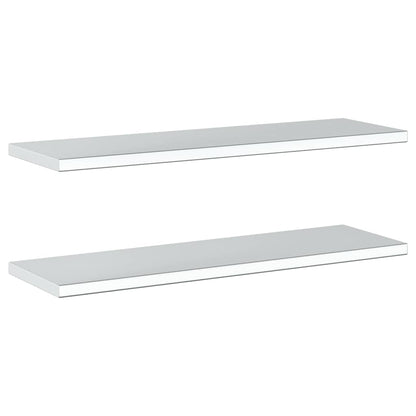 vidaXL Wandregale 2 Stk. 100x30x3 cm Silbern Edelstahl