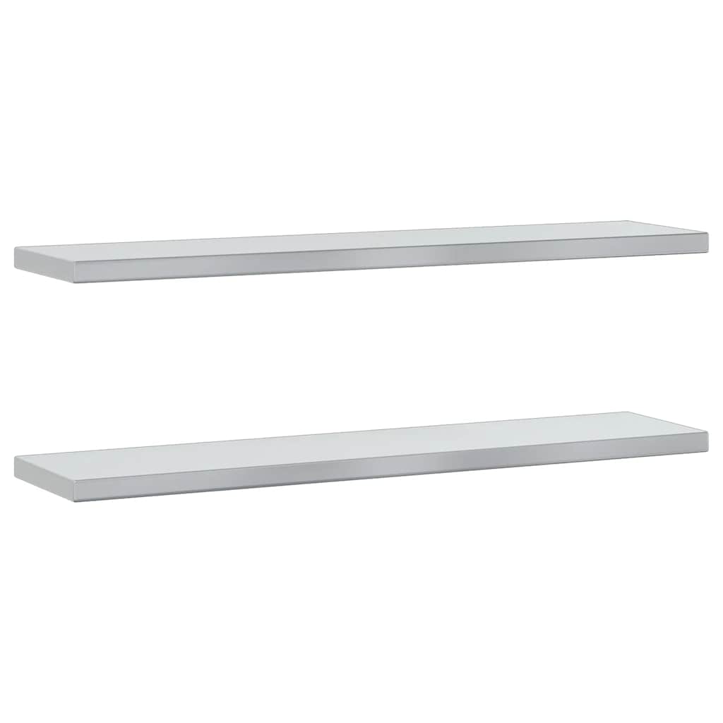 vidaXL Étagères murales 2 pcs 100x23,5x3 cm Argent Acier inoxydable