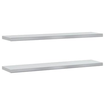 vidaXL Étagères murales 2 pcs 100x23,5x3 cm Argent Acier inoxydable