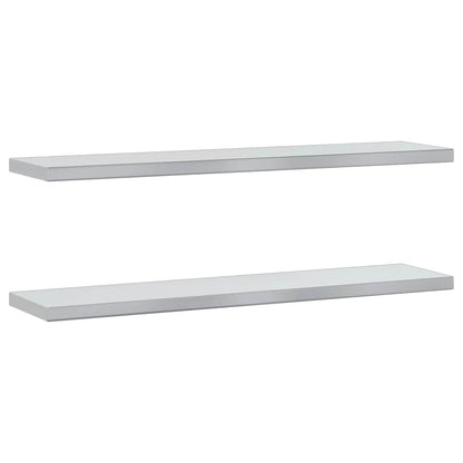 vidaXL Étagères murales 2 pcs 100x23,5x3 cm Argent Acier inoxydable