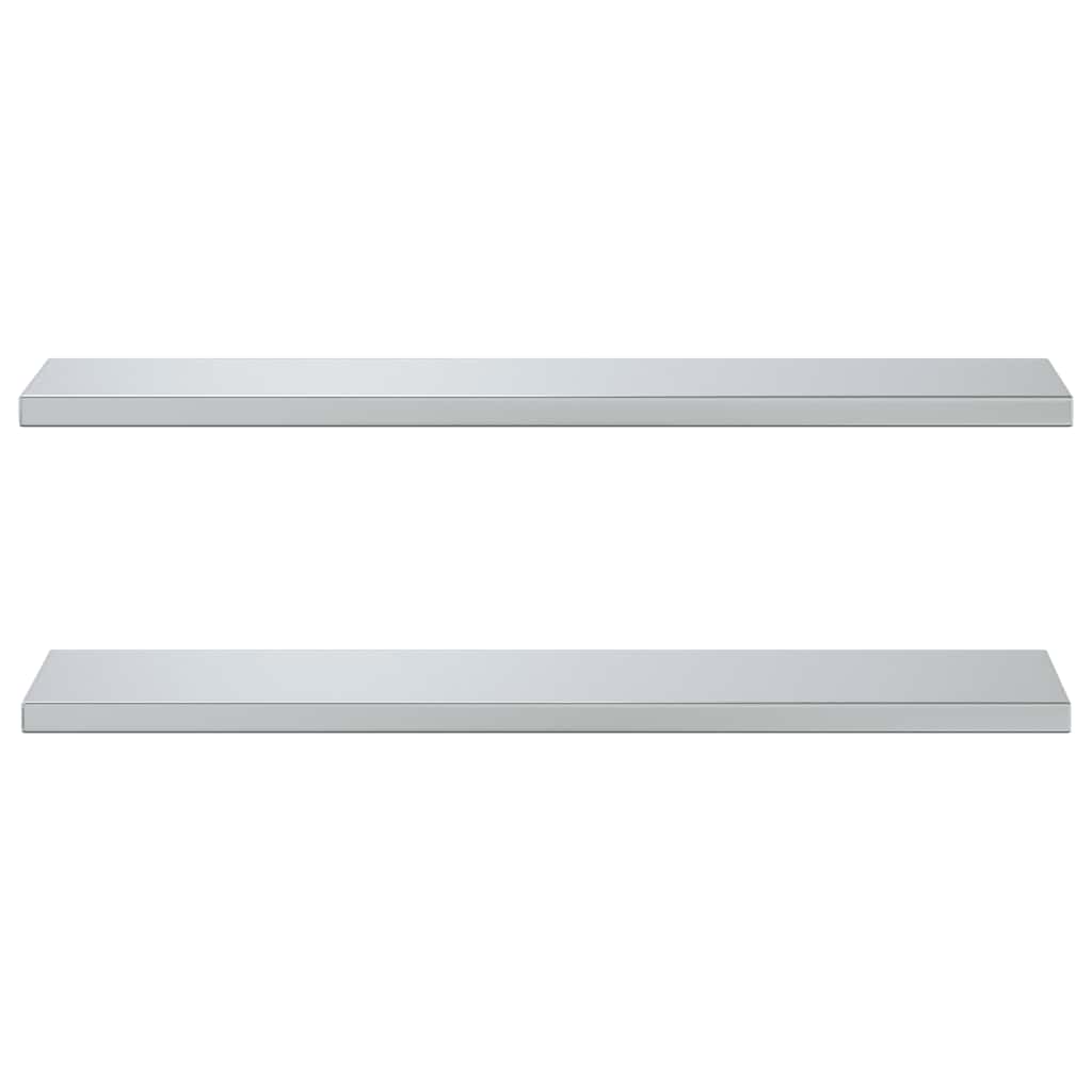 vidaXL Étagères murales 2 pcs 100x23,5x3 cm Argent Acier inoxydable