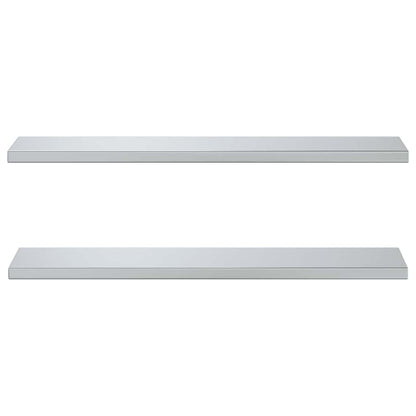 vidaXL Étagères murales 2 pcs 100x23,5x3 cm Argent Acier inoxydable