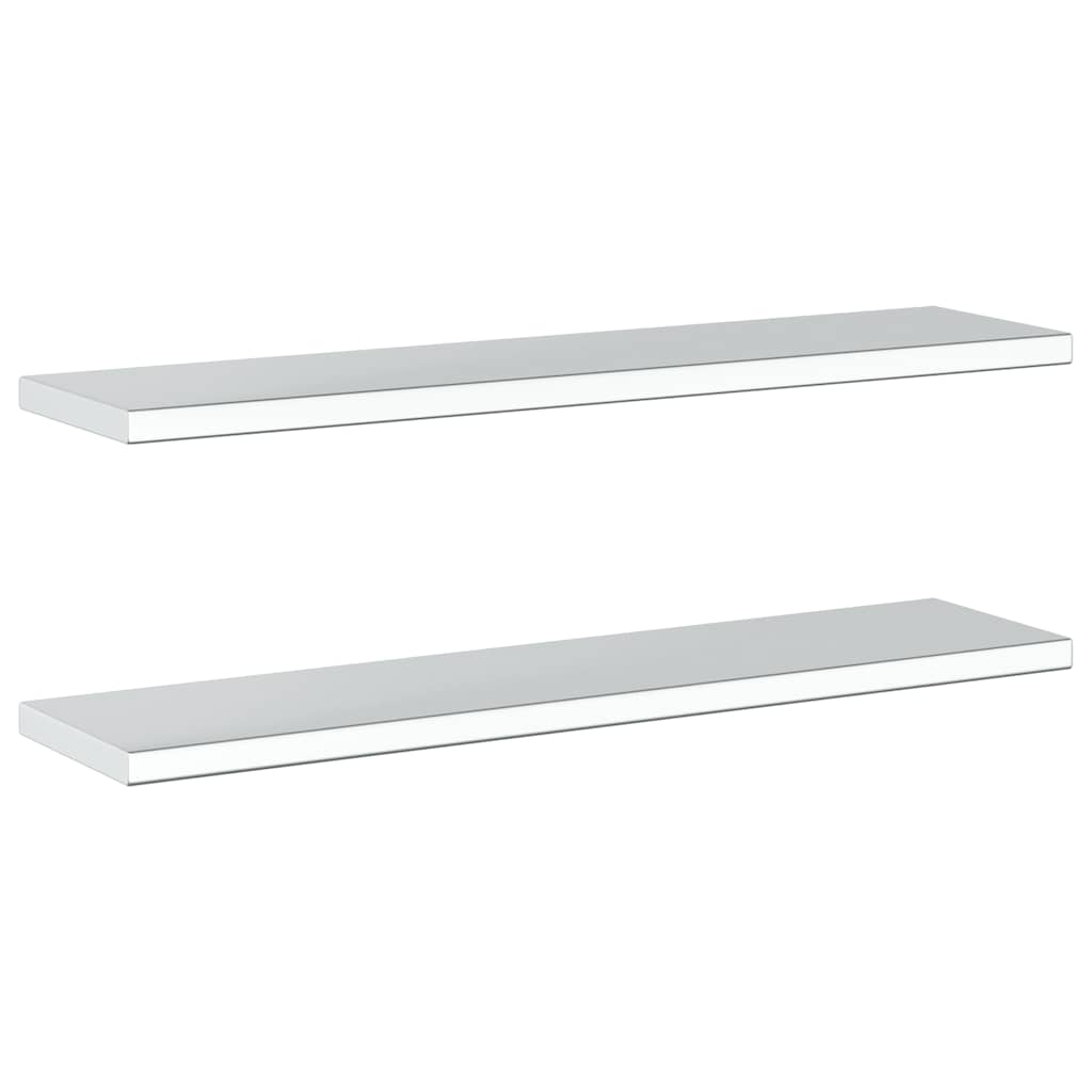vidaXL Étagères murales 2 pcs 100x23,5x3 cm Argent Acier inoxydable
