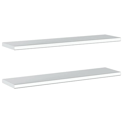 vidaXL Étagères murales 2 pcs 100x23,5x3 cm Argent Acier inoxydable