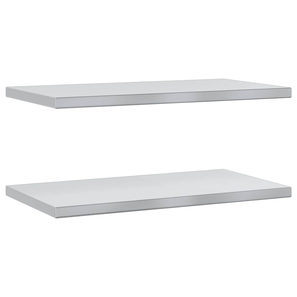 vidaXL Wandregale 2 Stk. 75x40x3 cm Silbern Edelstahl