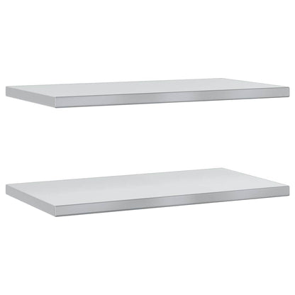 vidaXL Wandregale 2 Stk. 75x40x3 cm Silbern Edelstahl