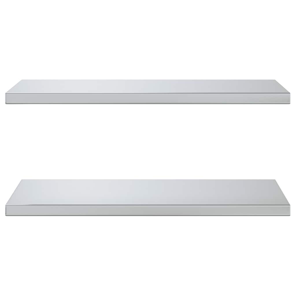 vidaXL Wandregale 2 Stk. 75x40x3 cm Silbern Edelstahl