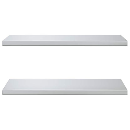 vidaXL Wandregale 2 Stk. 75x40x3 cm Silbern Edelstahl