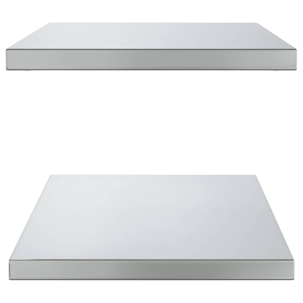 vidaXL Wandregale 2 Stk. 75x40x3 cm Silbern Edelstahl