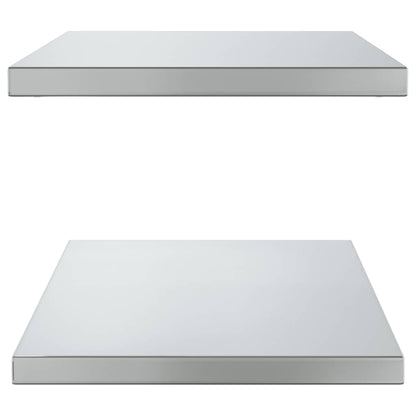 vidaXL Wandregale 2 Stk. 75x40x3 cm Silbern Edelstahl
