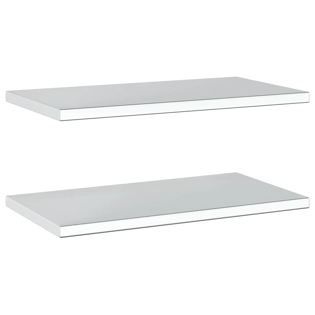 vidaXL Wandregale 2 Stk. 75x40x3 cm Silbern Edelstahl