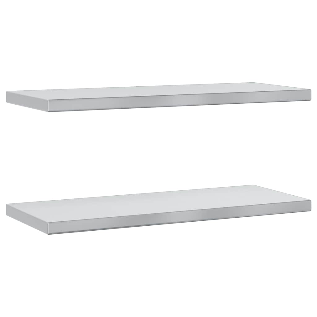 vidaXL Étagères murales 2 pcs 75x30x3 cm Argenté Acier inoxydable