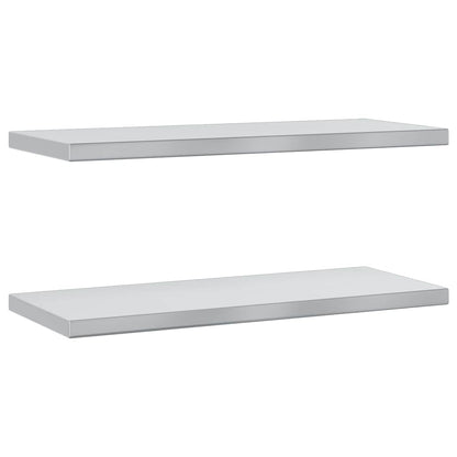 vidaXL Étagères murales 2 pcs 75x30x3 cm Argenté Acier inoxydable