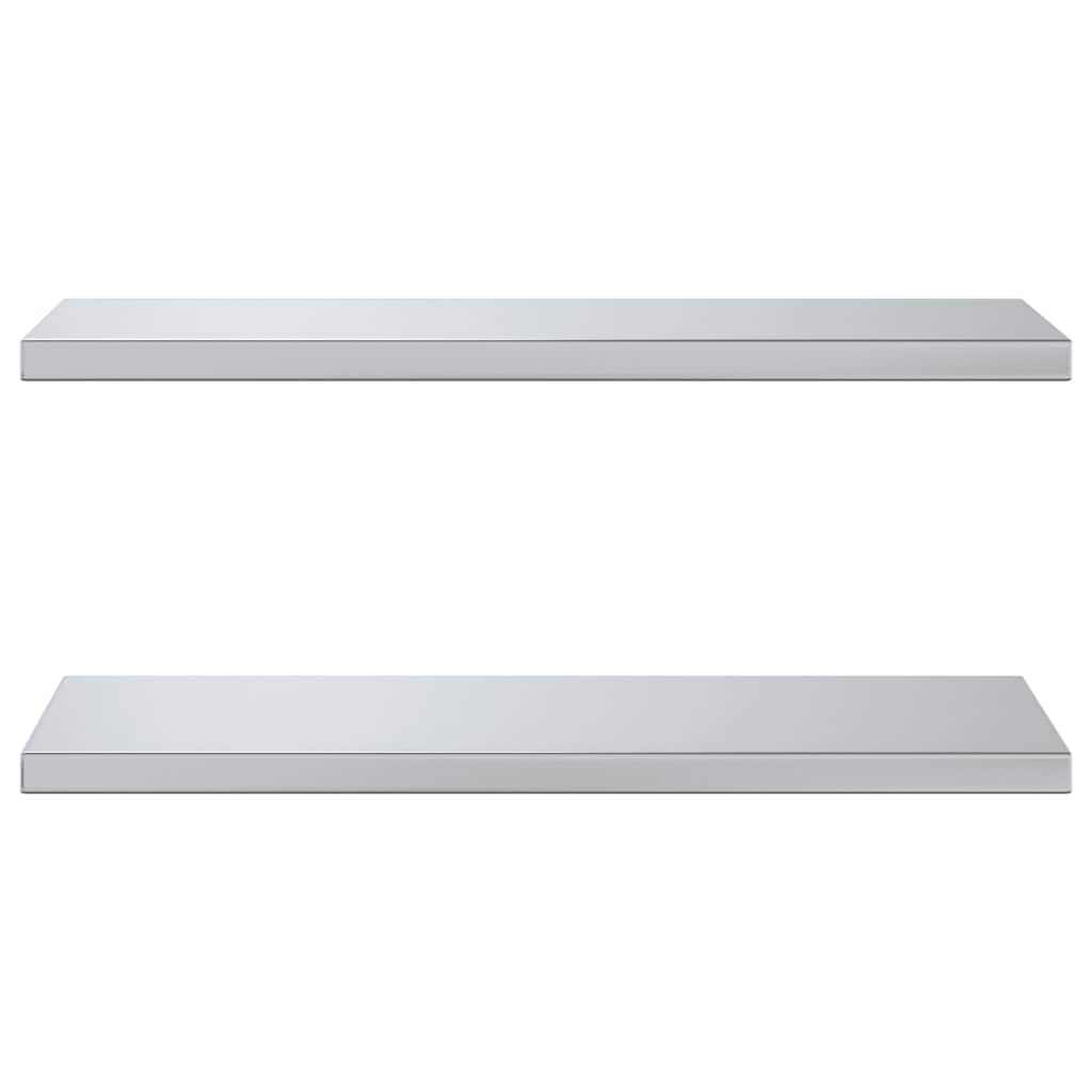 vidaXL Étagères murales 2 pcs 75x30x3 cm Argenté Acier inoxydable