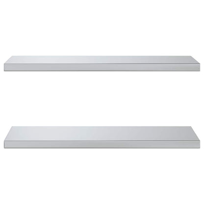 vidaXL Étagères murales 2 pcs 75x30x3 cm Argenté Acier inoxydable