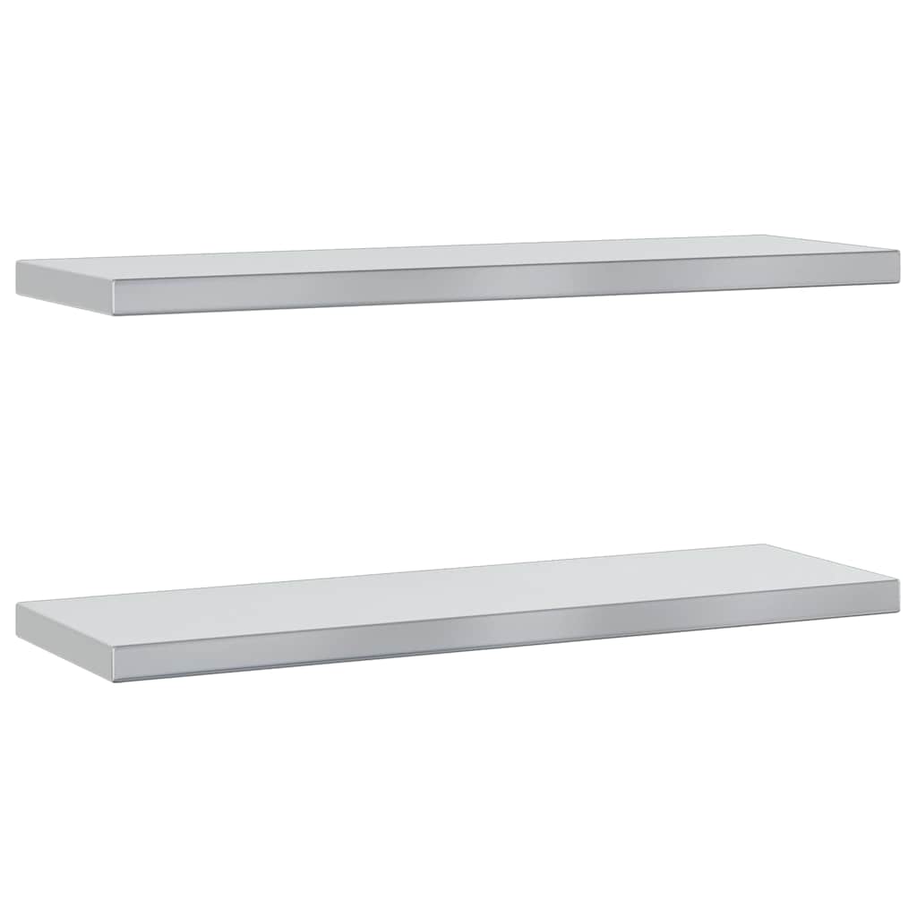 vidaXL Étagères murales 2 pcs 75x23,5x3 cm Acier inoxydable argenté