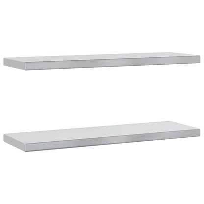 vidaXL Étagères murales 2 pcs 75x23,5x3 cm Acier inoxydable argenté