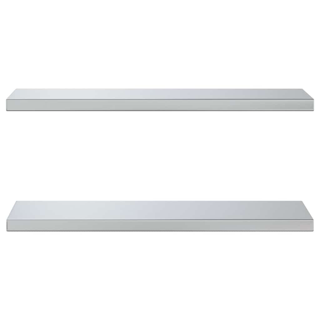 vidaXL Étagères murales 2 pcs 75x23,5x3 cm Acier inoxydable argenté