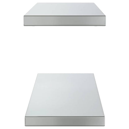 vidaXL Étagères murales 2 pcs 75x23,5x3 cm Acier inoxydable argenté