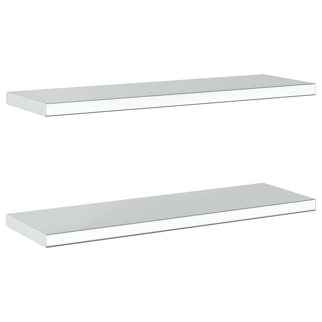 vidaXL Étagères murales 2 pcs 75x23,5x3 cm Acier inoxydable argenté