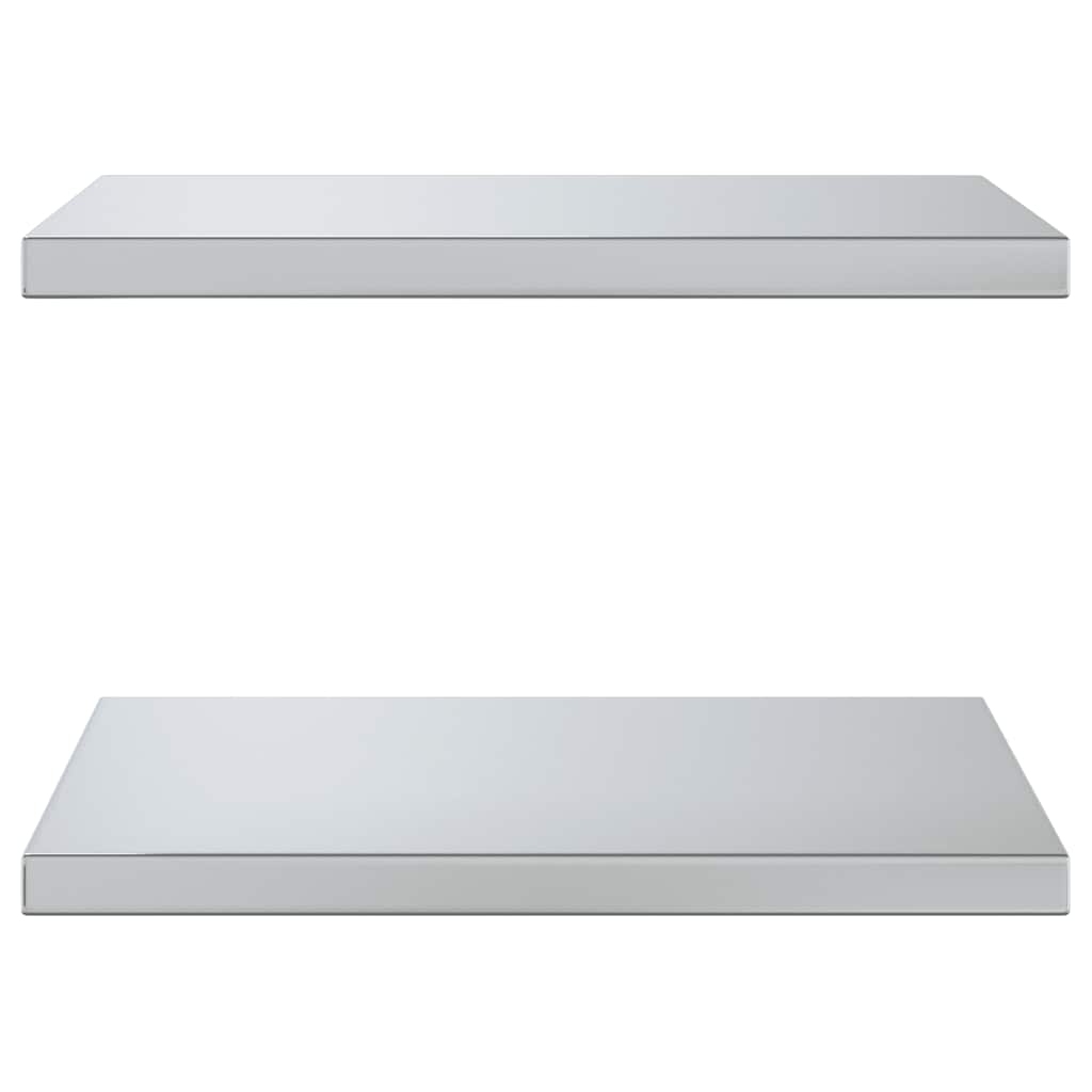 vidaXL Wandregale 2 Stk. 50x40x3 cm Silbern Edelstahl