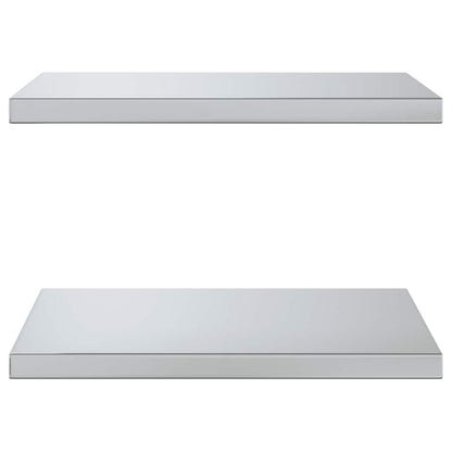 vidaXL Wandregale 2 Stk. 50x40x3 cm Silbern Edelstahl