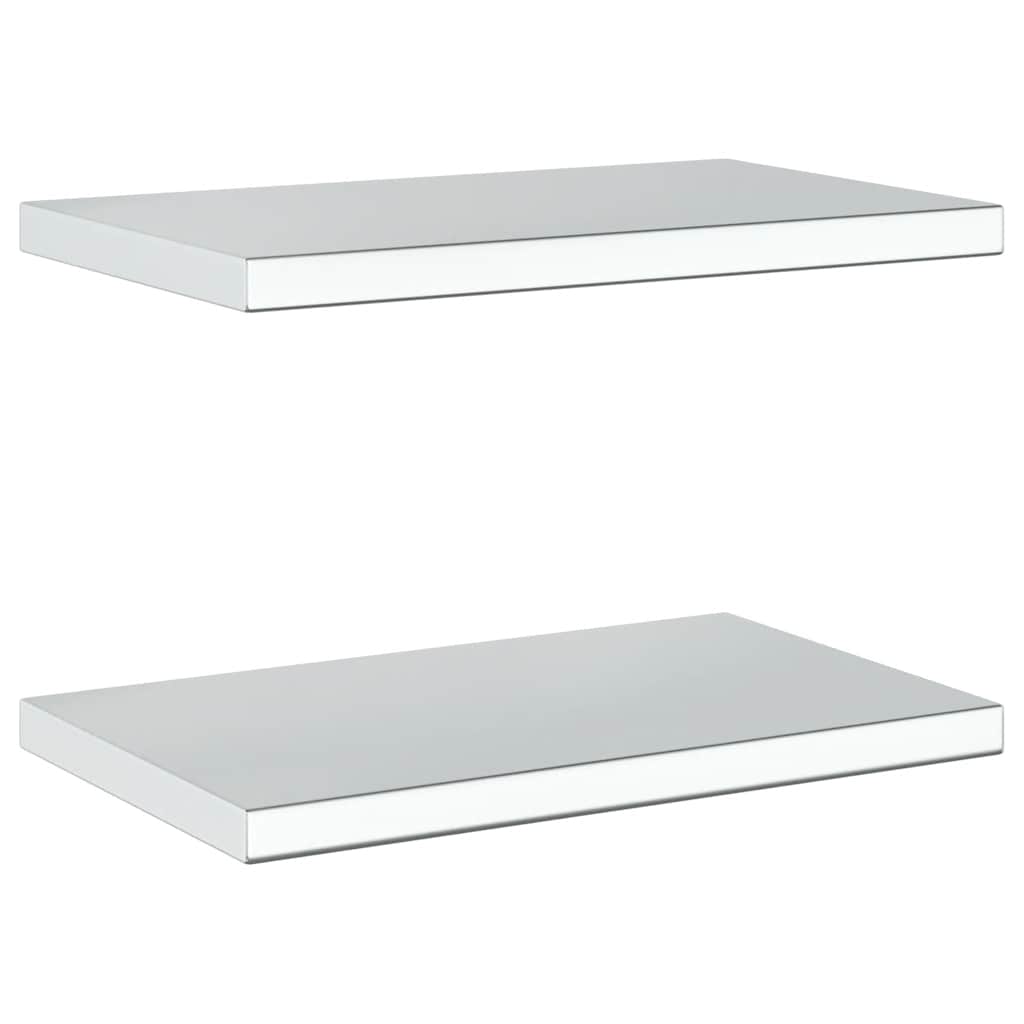 vidaXL Wandregale 2 Stk. 50x30x3 cm Silbern Edelstahl