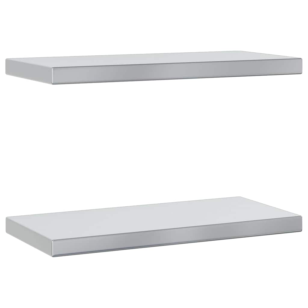 vidaXL Étagères murales 2 pcs 50x23,5x3 cm Argenté Acier inoxydable
