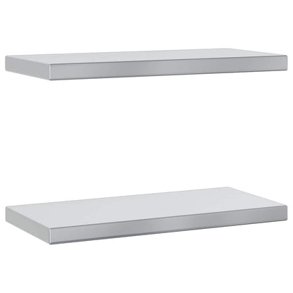 vidaXL Étagères murales 2 pcs 50x23,5x3 cm Argenté Acier inoxydable