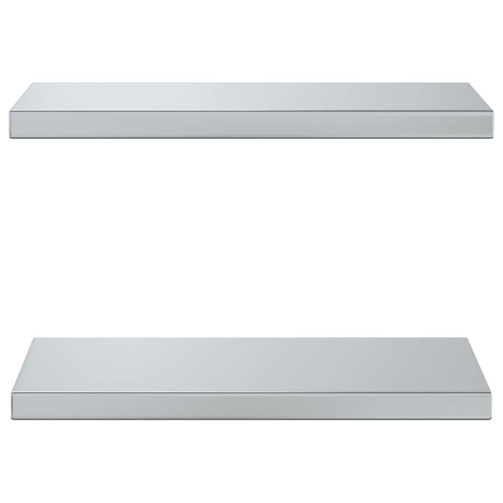 vidaXL Étagères murales 2 pcs 50x23,5x3 cm Argenté Acier inoxydable