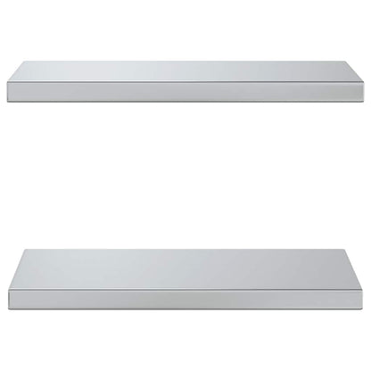 vidaXL Étagères murales 2 pcs 50x23,5x3 cm Argenté Acier inoxydable