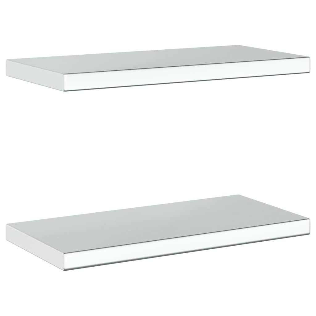 vidaXL Étagères murales 2 pcs 50x23,5x3 cm Argenté Acier inoxydable