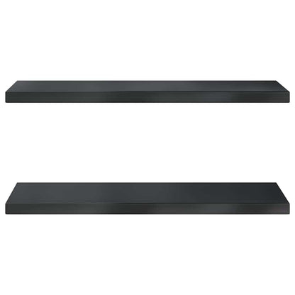 vidaXL Étagères murales 2 pcs 100x30x3 cm Noir Acier inoxydable