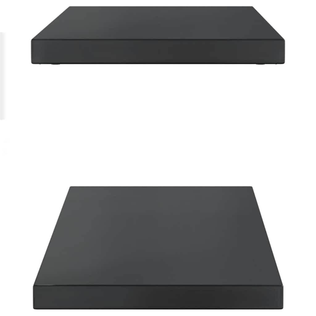 vidaXL Étagères murales 2 pcs 100x30x3 cm Noir Acier inoxydable