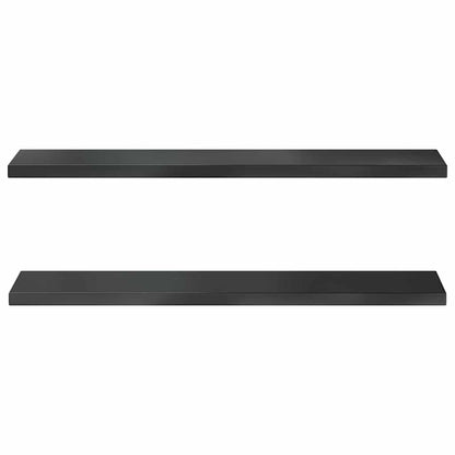 vidaXL Étagères murales 2 pcs 100x23,5x3 cm Noir Acier inoxydable