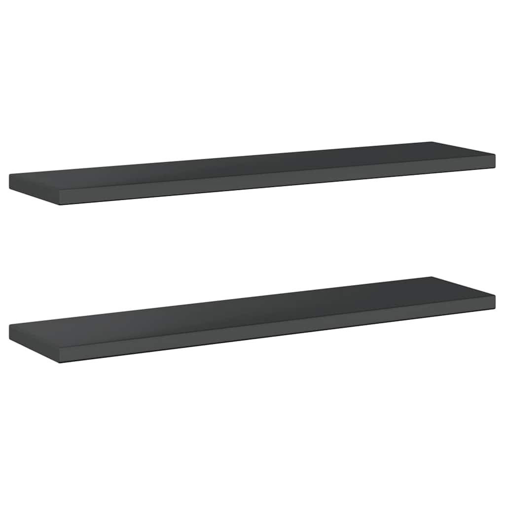 vidaXL Étagères murales 2 pcs 100x23,5x3 cm Noir Acier inoxydable