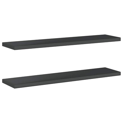vidaXL Étagères murales 2 pcs 100x23,5x3 cm Noir Acier inoxydable