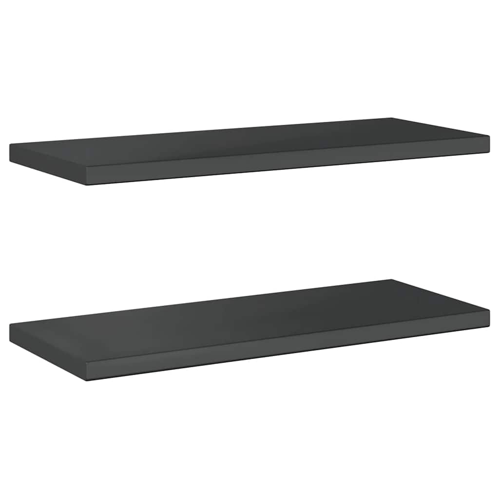 vidaXL Wandregale 2 Stk. 75x30x3 cm Schwarz Edelstahl