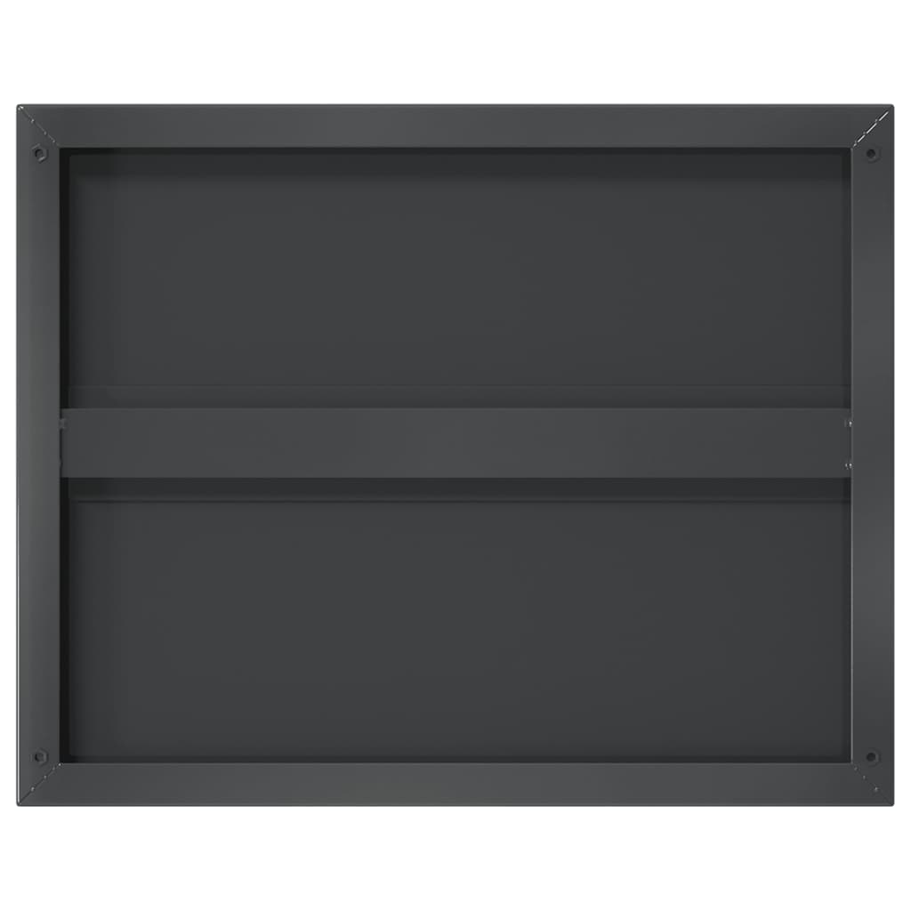 vidaXL Wandregale 2 Stk. 50x40x3 cm Schwarz Edelstahl