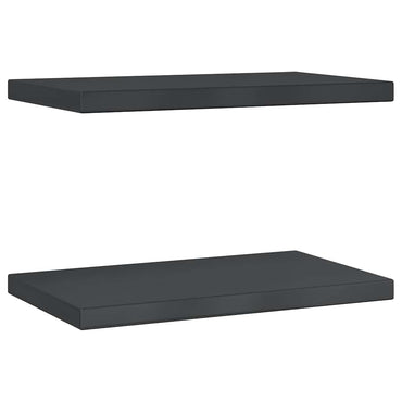 vidaXL Étagères murales 2 pcs 50x30x3 cm Noir Acier inoxydable