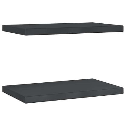 vidaXL Étagères murales 2 pcs 50x30x3 cm Noir Acier inoxydable