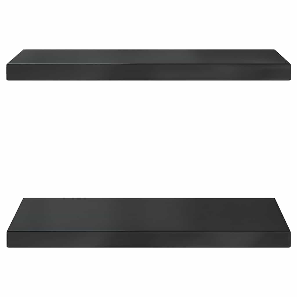 vidaXL Étagères murales 2 pcs 50x30x3 cm Noir Acier inoxydable