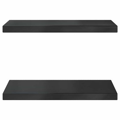 vidaXL Étagères murales 2 pcs 50x30x3 cm Noir Acier inoxydable