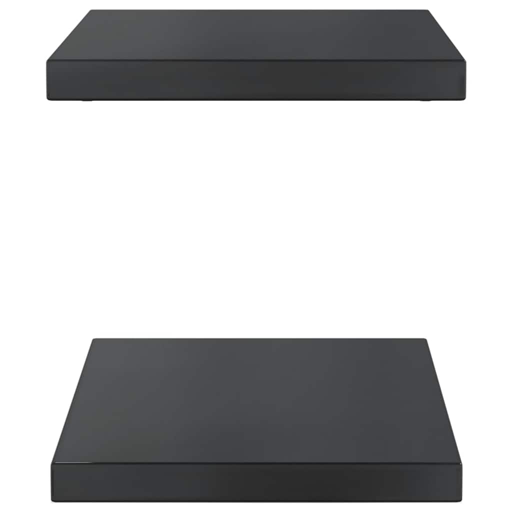 vidaXL Étagères murales 2 pcs 50x30x3 cm Noir Acier inoxydable