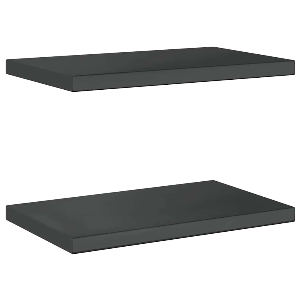 vidaXL Étagères murales 2 pcs 50x30x3 cm Noir Acier inoxydable