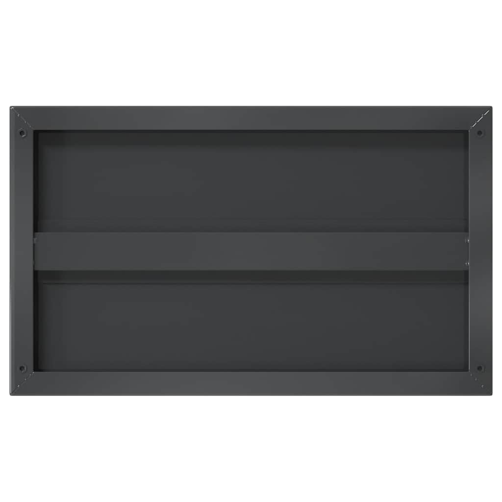 vidaXL Étagères murales 2 pcs 50x30x3 cm Noir Acier inoxydable