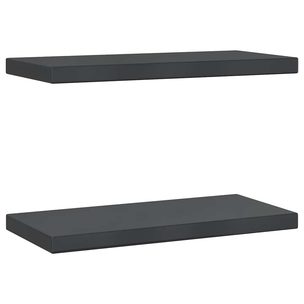 vidaXL Étagères murales 2 pcs 50x23,5x3 cm Noir Acier inoxydable