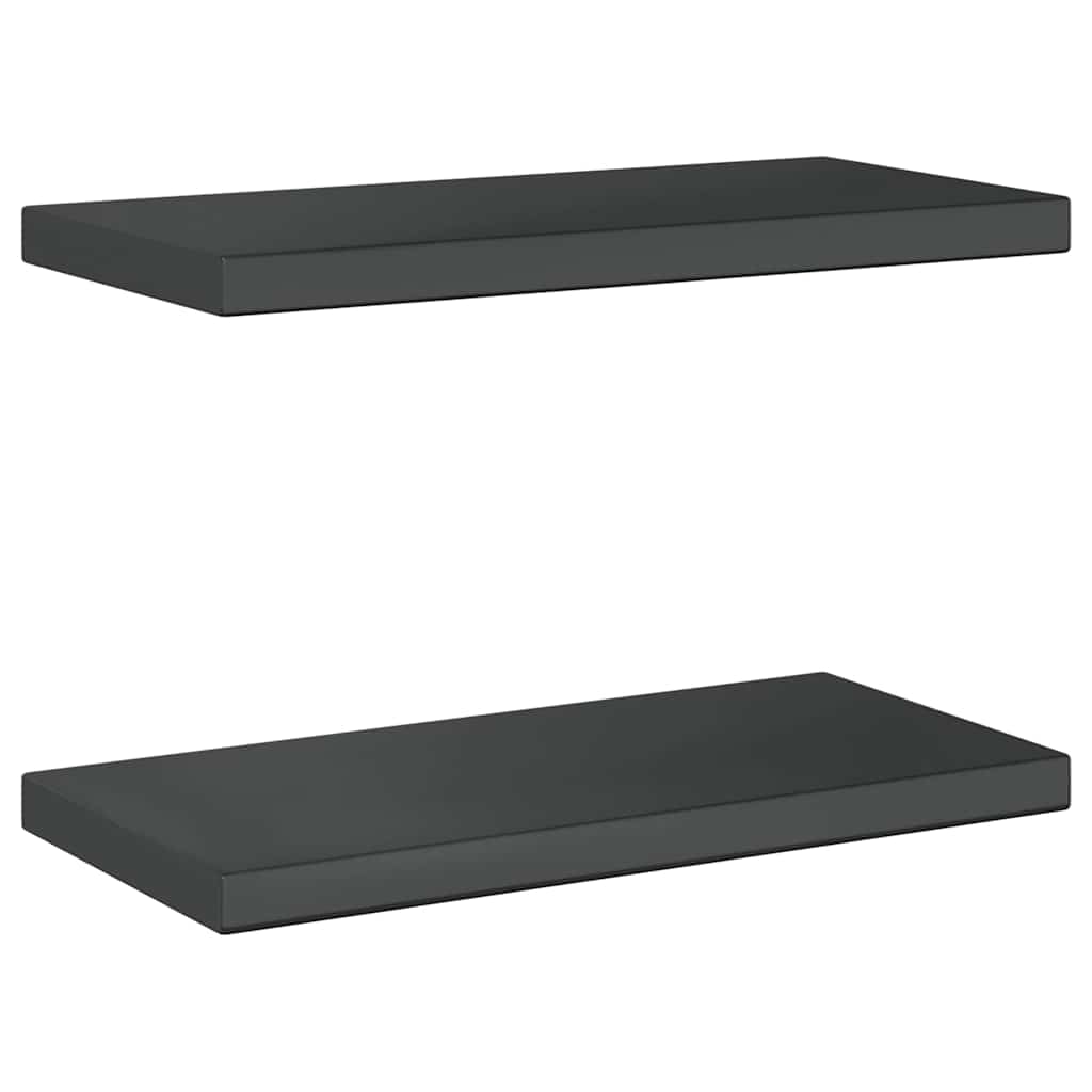 vidaXL Étagères murales 2 pcs 50x23,5x3 cm Noir Acier inoxydable