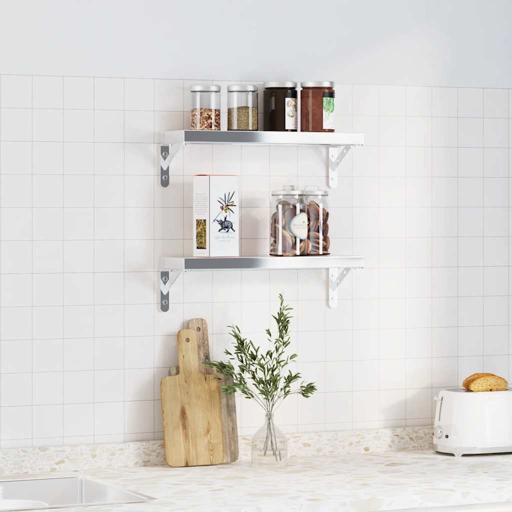 vidaXL Supports d'étagère 4 pcs 15x2,5x11,5 cm Argenté Acier inoxydable