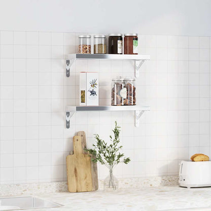 vidaXL Supports d'étagère 4 pcs 15x2,5x11,5 cm Argenté Acier inoxydable